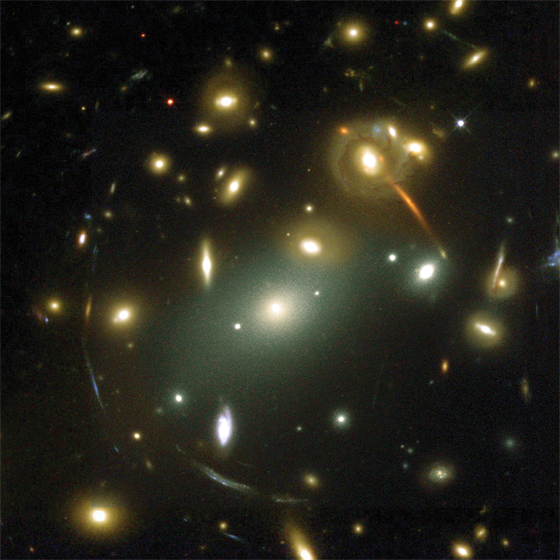 Light lensed around Abell 2218