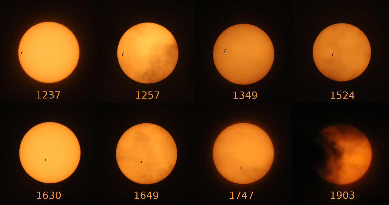 Transit of Mercury across the Sun in 2016. Image credit: Hannah Middleton