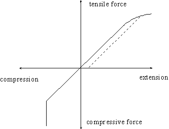 Graph showing how a spring extends with force