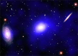 X-ray/optical image of the galaxy group LGG 402, showing the hot, X-ray emitting plasma of the group halo centred on the elliptical galaxy NGC 5982.